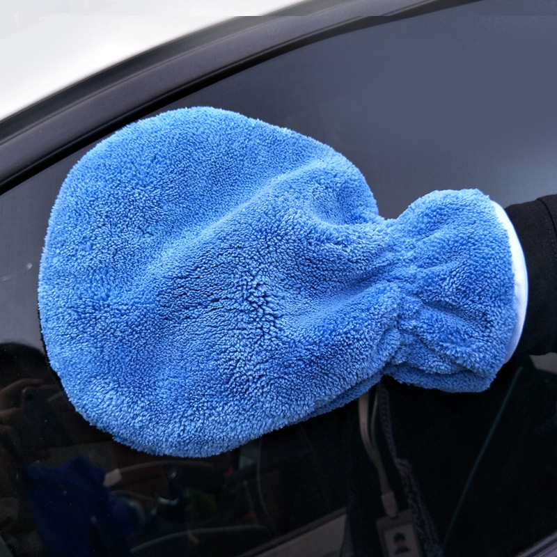 加厚吸水珊瑚絨花瓶手套  洗車手套 雙對面珊瑚絨擦車清潔手套